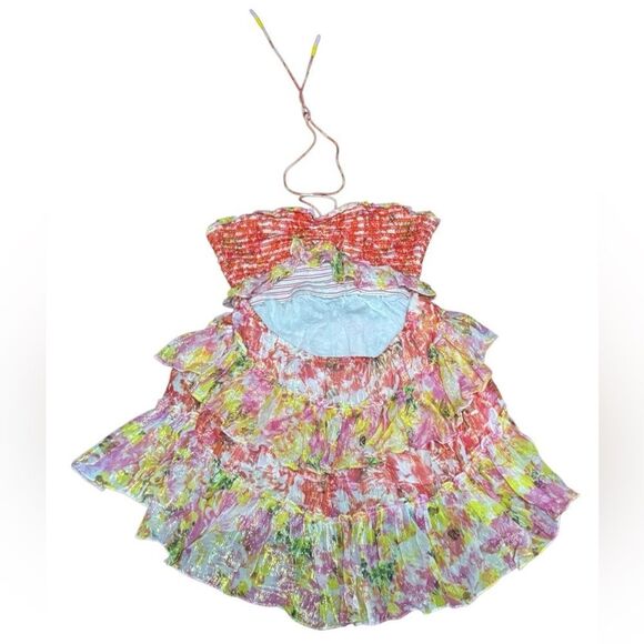 Rococo Sand Women's Nesh Cut Out Mini Dress in Orange & Yellow Size Medium - Picture 9 of 10